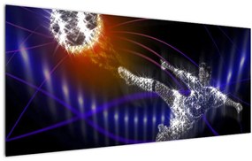 Tablou - Fotbaliști în săritură (120x50 cm)