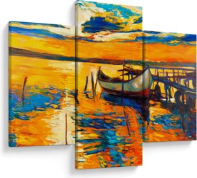 Tablou - Barca la apus de soare (90x60 cm)