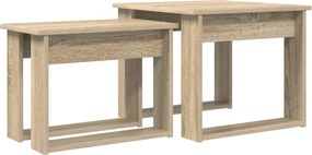 vidaXL Set de măsuțe de cafea 2 pcs Stejar Sonoma Lemn compozit