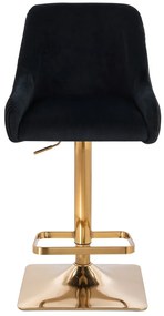 HR920KW Scaun Neagră din Catifea cu Bază Aurie