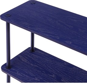 Etajeră albastră cu aspect de lemn de stejar 80x127x35 cm Teidi – noo.ma