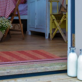 Covoraș de intrare din fibre de nucă de cocos 40x60 cm Pink Stripe – Artsy Doormats