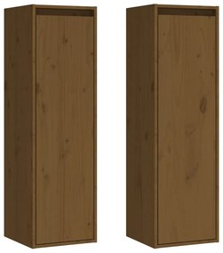 813512 vidaXL Dulapuri perete 2 buc. maro miere 30x30x100cm lemn masiv de pin