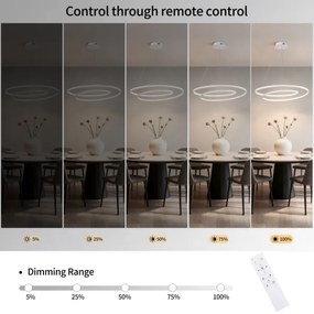 Brilagi - Lustră LED dimerizabilă suspendată pe cablu TWISTER, 75 W, 230 V, Ø 70 cm, albă, cu telecomandă