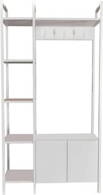 Mobilier hol DOGA, alb, PAL melaminat/metal, 90x35x175 cm