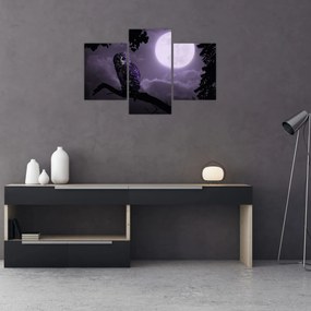 Tablou - Bufniță de noapte, violet (90x60 cm)