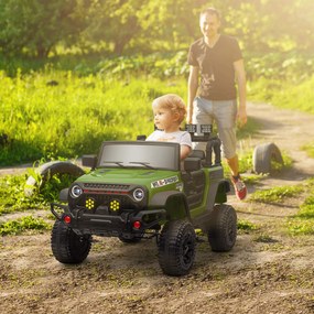 AIYAPLAY Buggy 4x4 mașină electrică pentru copii UTV cu telecomandă 2.4Ghz 2 motoare 12 V verde | Aosom Romania
