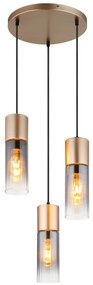 Lustra cu 3 Pendule metal sticla fumurie ANNIKA