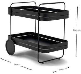 Măsuță de servire cu roți din metal 74x42 cm Gin &amp; Trolley – Spinder Design