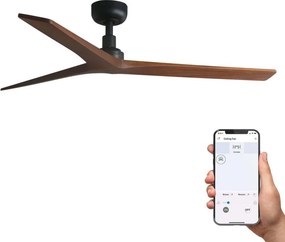 Ventilator smart sistem TUYA si telecomanda KLIM M 125cm, negru/ nuc