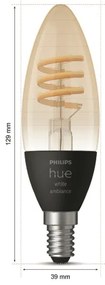 Bec LED dimabil Philips Hue WHITE AMBIANCE E14/4,6W/230V 2200-4500K