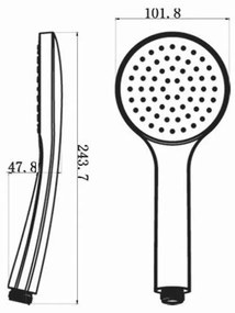 Cap de duș negru mat din plastic ø 10 cm – Sapho