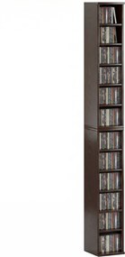 HOMCOM Set de 2 etajere coloane dulap de depozitare CD-DVD 12 compartimente 21 x 22,5 x 88,5 cm capacitate 204 CD-uri maro | Aosom Romania