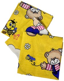 Set 4 scutece finet Deseda 70x70cm Deseda Ursi cu albine pe galben