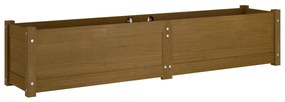Strat inaltat de gradina maro miere 150x31x31 cm lemn masiv pin 1, maro miere