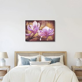 Tablou pe sticlă - Flori de magnolie (70x50 cm)