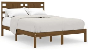 3104191 vidaXL Cadru de pat mic dublu, maro miere, 120x190 cm, lemn masiv