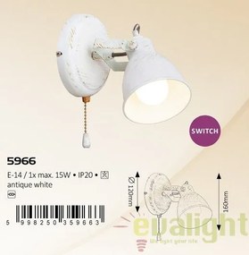 Aplica de perete design VINTAGE, finisaj alb antic, Vivienne 5966 RX
