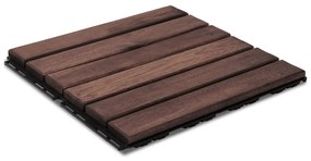 Pardoseala din lemn - 6 lamele - 30 x 30 cm - maro inchis - 6 buc pachet