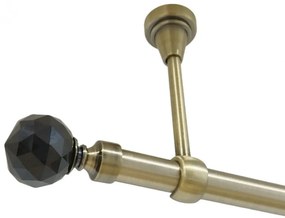 Galerie simpla prindere tavan fara inele KULA CRYSTAL NEGRU 19 MM aur antic (Alege marime: 120 cm)