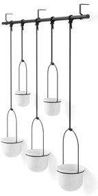 Ghivece decorative 5 buc. din plastic pentru ierburi aromatice/de agățat / de perete ø 7,5 cm Triflora – Umbra