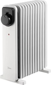 Calorifer cu ulei Midea MHO2311MCPW, 2300 W, 20 m², 11 elemenți, 3 trepte, Termostat manual, cronometru, Alb