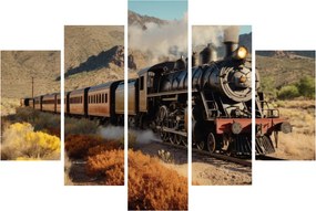 Tablou - Locomotivă cu aburi (150x105 cm)