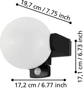 Eglo 99573 - Aplica de exterior cu senzor RUBIO 1xE27/15W/230V IP44