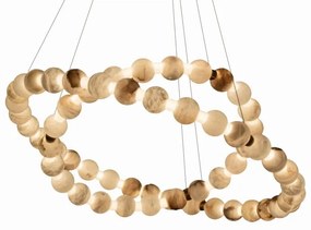 Lustra decorativa metal auriu, piatra naturala LED Coralys