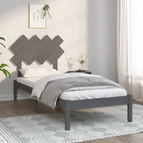 3104835 vidaXL Cadru pat, gri, 90x190 cm, lemn masiv simplu
