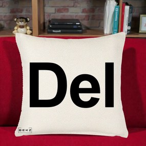 Perna Personalizata Tasta Del Tipografie Bold, 40x40 cm, Crem Reliefat, Husa Detasabila, Perna Inclusa, BEKZ®