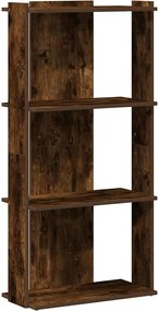 vidaXL Bibliotecă 3 niveluri stejar afumat 60x30x120 cm lemn prelucrat