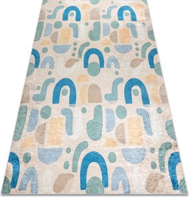 BAMBINO 61460 covor lavabil Geometrică pentru copii anti-alunecare - bej / albastru