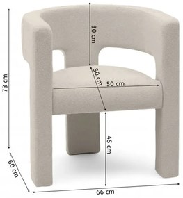 Fotoliu design alb cenusiu ALPAH LOOP