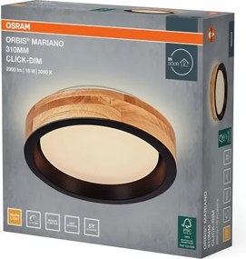 Osram -LED Plafonieră LED dimabilă MARIANO LED/16W/230V Ø 31 cm stejar/negru