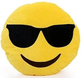 Perna decorativa Emoji cu ochelari de soare, dimensiune 30x30, galben