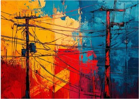 Tablou - Linii electrice abstracte (70x50 cm)