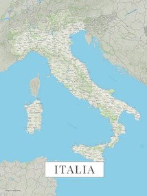 Harta Italy color, (30 x 40 cm)