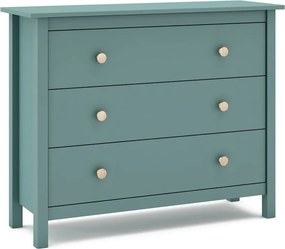 Comodă pentru copii în culoarea petrolului joasă din lemn de pin 100x80 cm Max – Marckeric