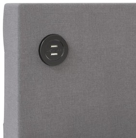 Pat de zi cu saltea si USB, gri deschis, 90x200 cm, textil Gri deschis