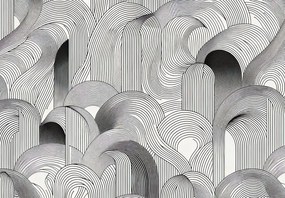 Fototapet - Morman de linii negre (147x102 cm)