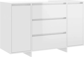 vidaXL Servantă cu 3 sertare, alb extralucios, 120x41x75 cm, PAL