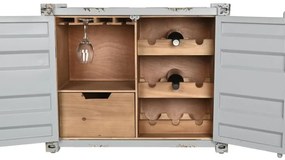 Consola de bar, din metal, gri, stil industrial, Cargo