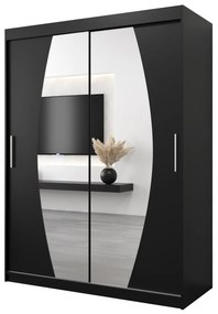 Dulap de haine 150 cm Eclipse (Negru mat + Negru mat). 1063404