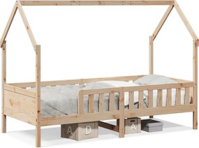 vidaXL Cadru pat tip casă pentru copii, 90x200 cm, lemn masiv de pin