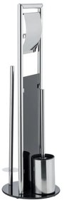 WENKO 24075800 - Set WC RAVINA, 20x707 cm, inox/argintiu/negru