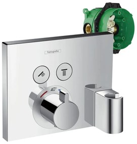 Baterie dus incastrata Hansgrohe ShowerSelect cu 2 functii si porter crom lucios plus iBox