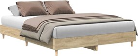 vidaXL Cadru de pat fără saltea Stejar Sonoma 150x200cm Lemn prelucrat