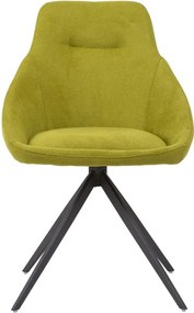 Scaun dining verde din metal si poliester Celia Lime Somcasa