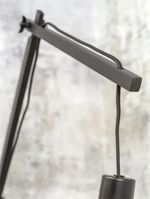 Aplica din bambus cu brat articulat Bali orizontal L negru, 44cm